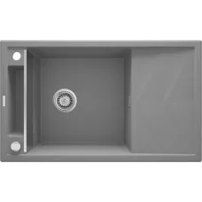Мийка кухонна Deante Magnetic, граніт, прямокут., з крилом, 820х500х219мм, чаша - 1, накладна, сірий