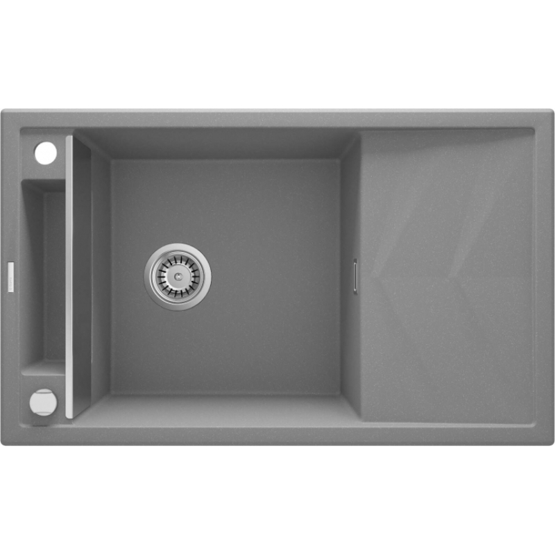 Мойка кухонная Deante Magnetic, гранит, прямоугольная, с крылом, 820х500х219мм, чаша - 1, накладная, серый фото 1