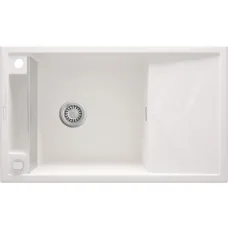 Мийка кухонна Deante Magnetic, граніт, прямокут., з крилом, 820х500х219мм, чаша - 1, накладна, алебастр