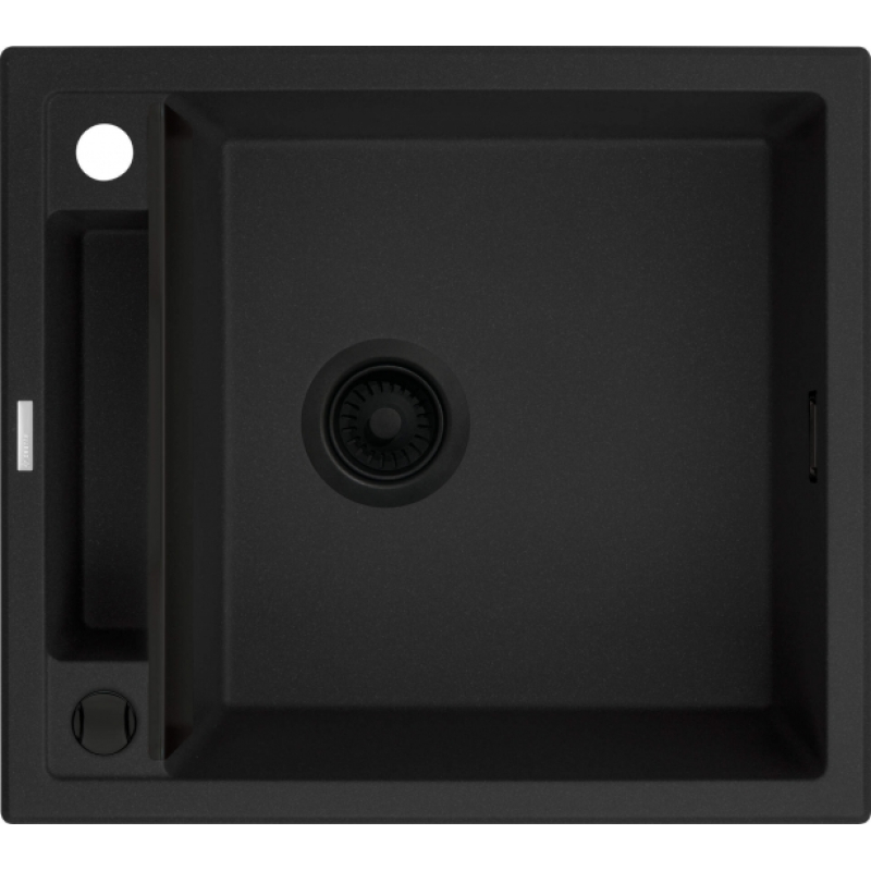 Мойка кухонная Deante Magnetic, гранит, квадрат, без крыла, 560х500х219мм, чаша – 1, накладная, черный матовый фото 1