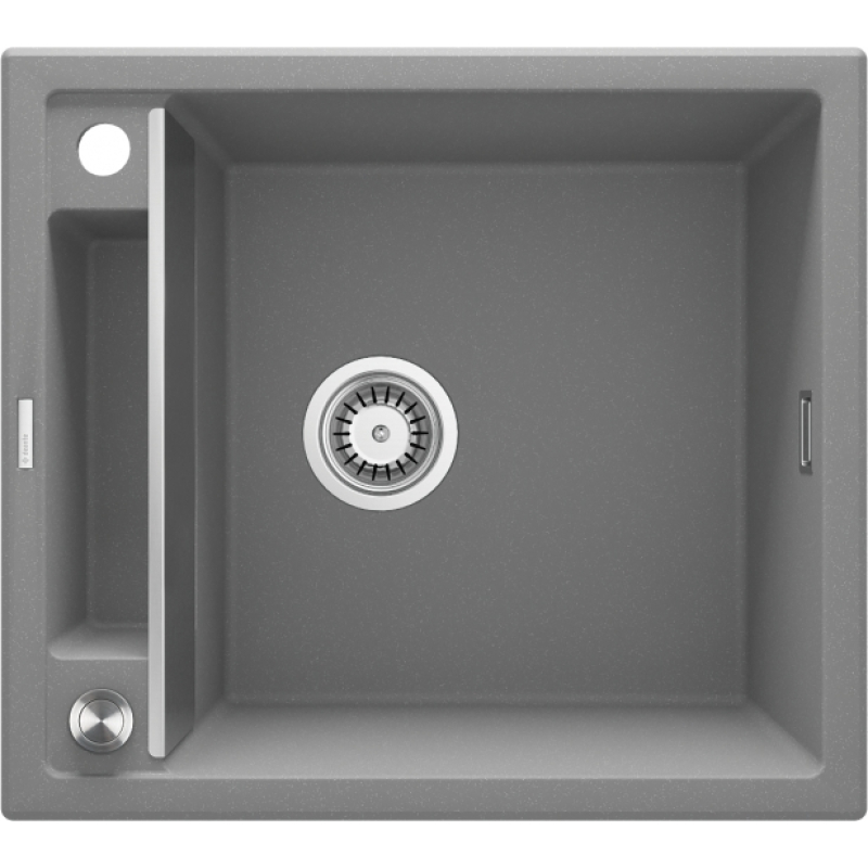 Мойка кухонная Deante Magnetic, гранит, квадрат, без крыла, 560х500х219мм, чаша – 1, врезная, серый фото 1