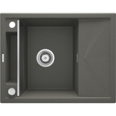 Мойка кухонная Deante Magnetic, гранит, прямоугольная, с крылом, 640х500х219мм, чаша - 1, врезная, антрацит