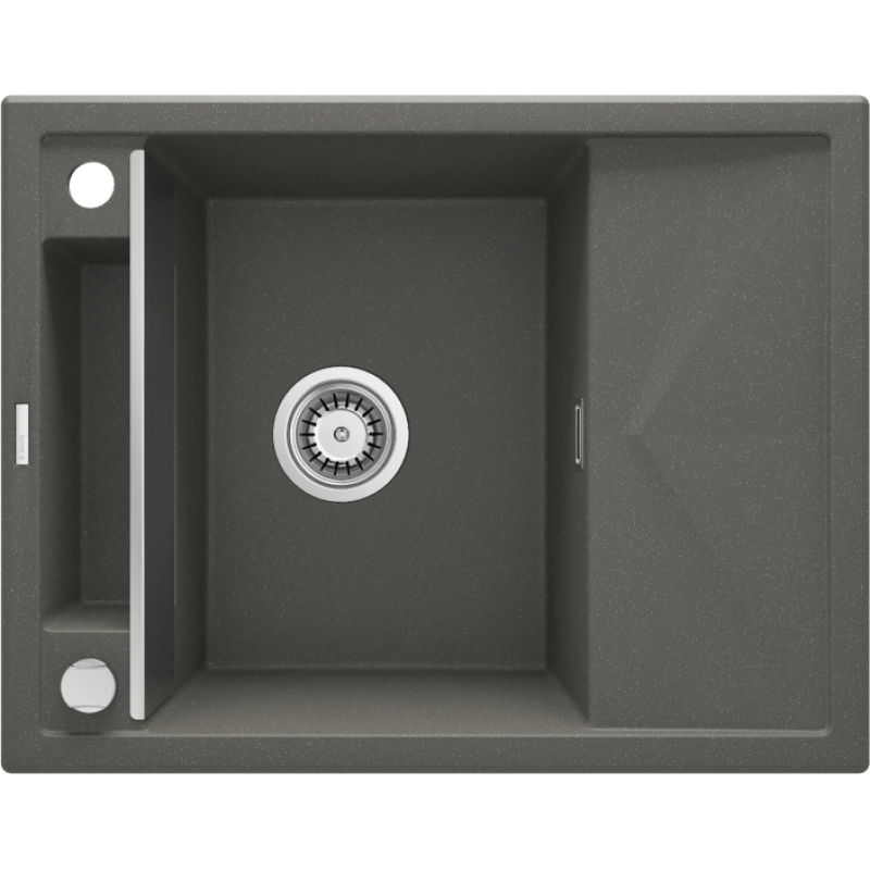 Мойка кухонная Deante Magnetic, гранит, прямоугольная, с крылом, 640х500х219мм, чаша - 1, врезная, антрацит фото 1
