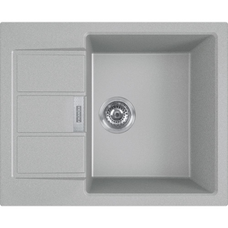 Кухонная мойка Franke Sirius 2.0, тектонайт, прямоугольная, с крылом, 620х500х200, чаша-1, врезная, S2D 611-62, серый фото 1