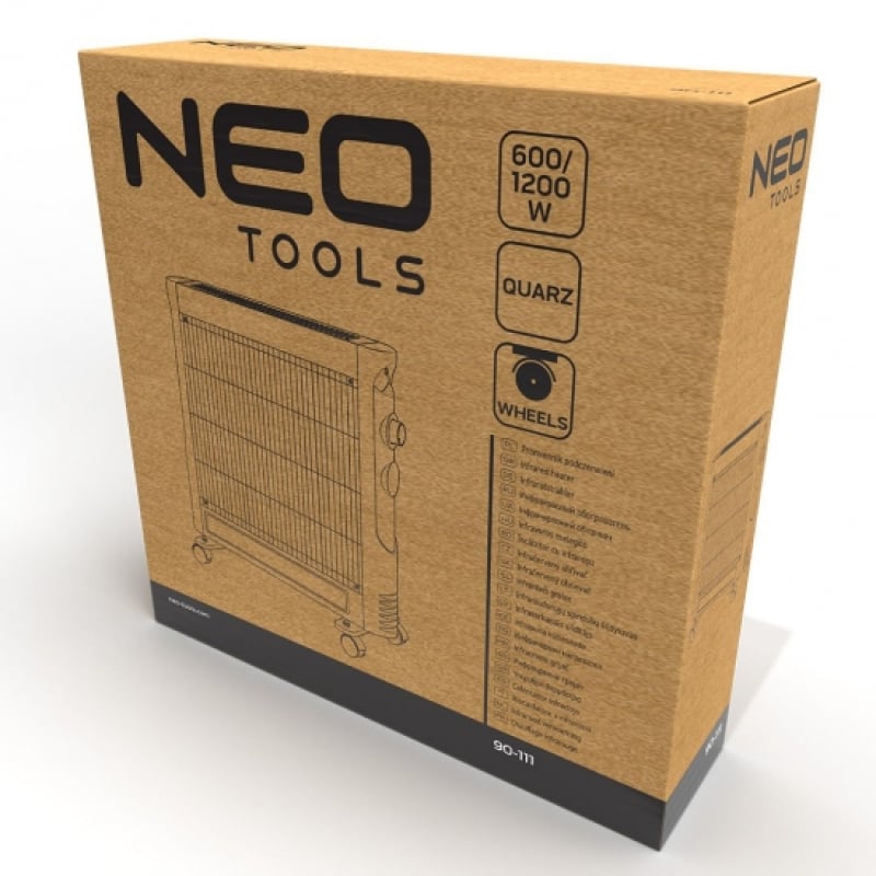 Обогреватель инфракрасный Neo Tools, 1200Вт, кварцевый нагрев. элемент, черный фото 10