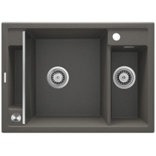 Мойка кухонная Deante Magnetic, гранит, прямоугольная, с крылом, 690х500х219мм, чаша - 1.5, врезная, антрацит
