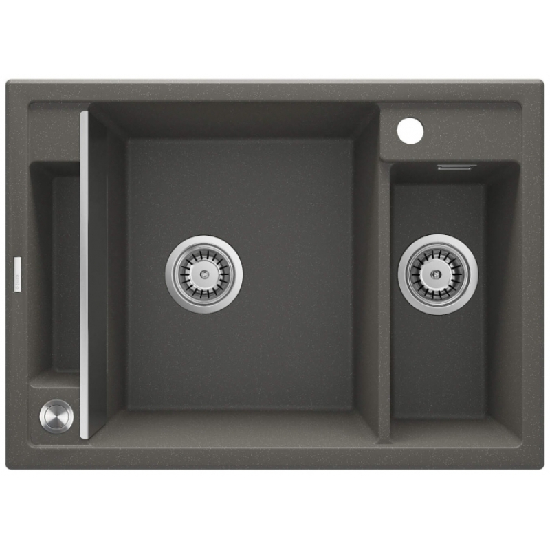 Мойка кухонная Deante Magnetic, гранит, прямоугольная, с крылом, 690х500х219мм, чаша - 1.5, врезная, антрацит фото 1