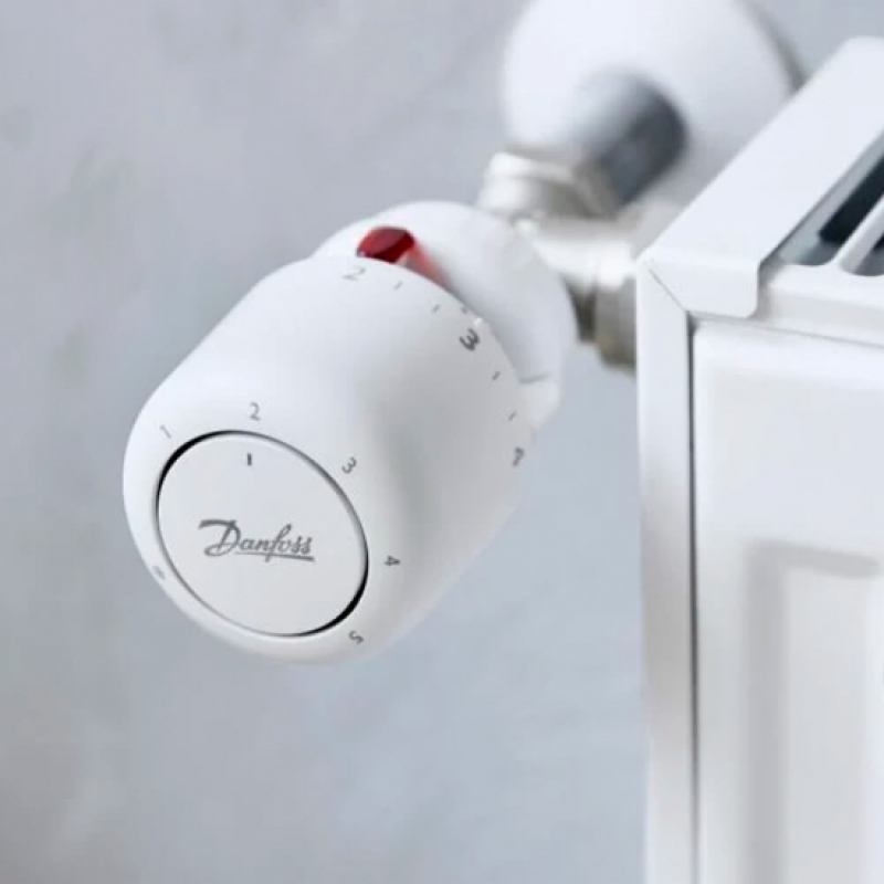 Термостатический элемент Danfoss Aero, RA, +7...28 °C, Click, встроенный датчик, белый фото 2