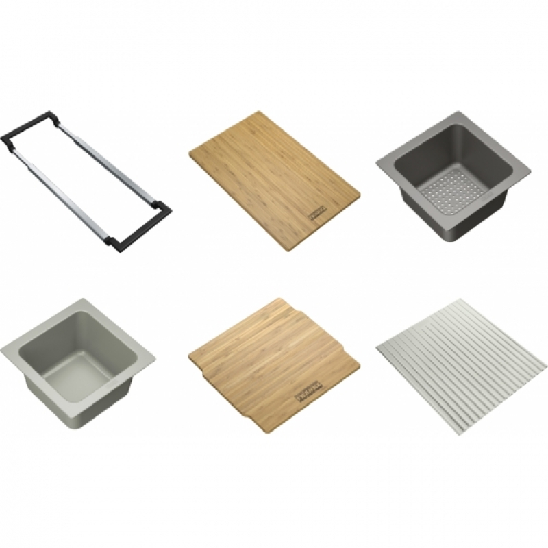 Набір аксесуарів Franke All In 4, міні-коландер, ємність для зберігання, 2 дошки, утримувач, килимок-сушарка фото 1