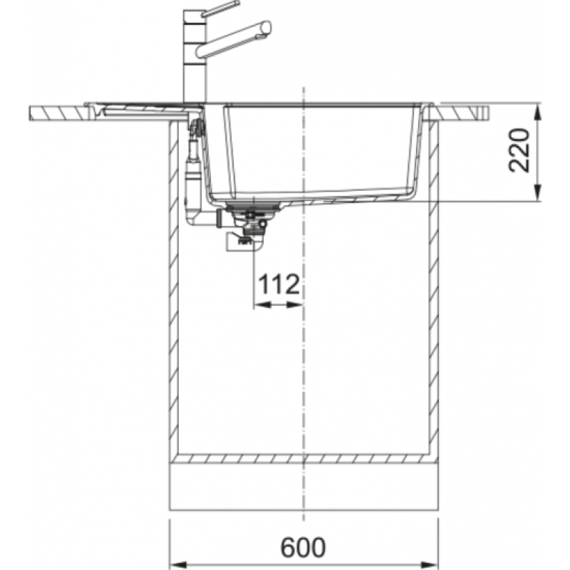 Мийка кухонна Franke Urban, фраграніт, прямокутник, з крилом, 780х500х220мм, чаша - 1, накладна, UBG 611-78 XL, білий фото 3