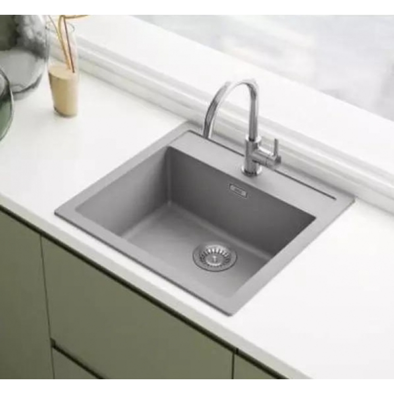 Мийка кухонна Franke Sirius тектонайт, прямокут., без крила, 560х530х200мм, чаша - 1, врізна, сірий граніт фото 2