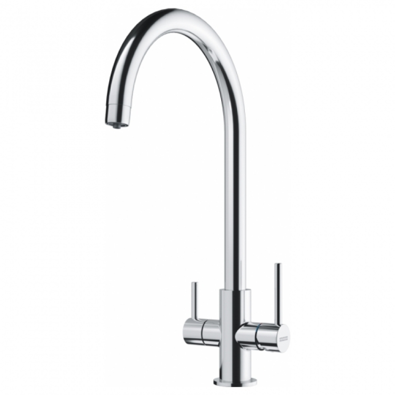 Смеситель для кухни Franke Lina Clear Water, длина излива - 272 мм, поворотный, 1+1 фильтр, хром фото 1