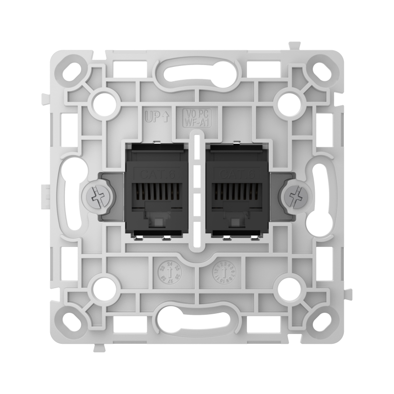 Механізм розетки Ajax OutletCore (LAN) Vertical Black (128848.165.BL) фото 1