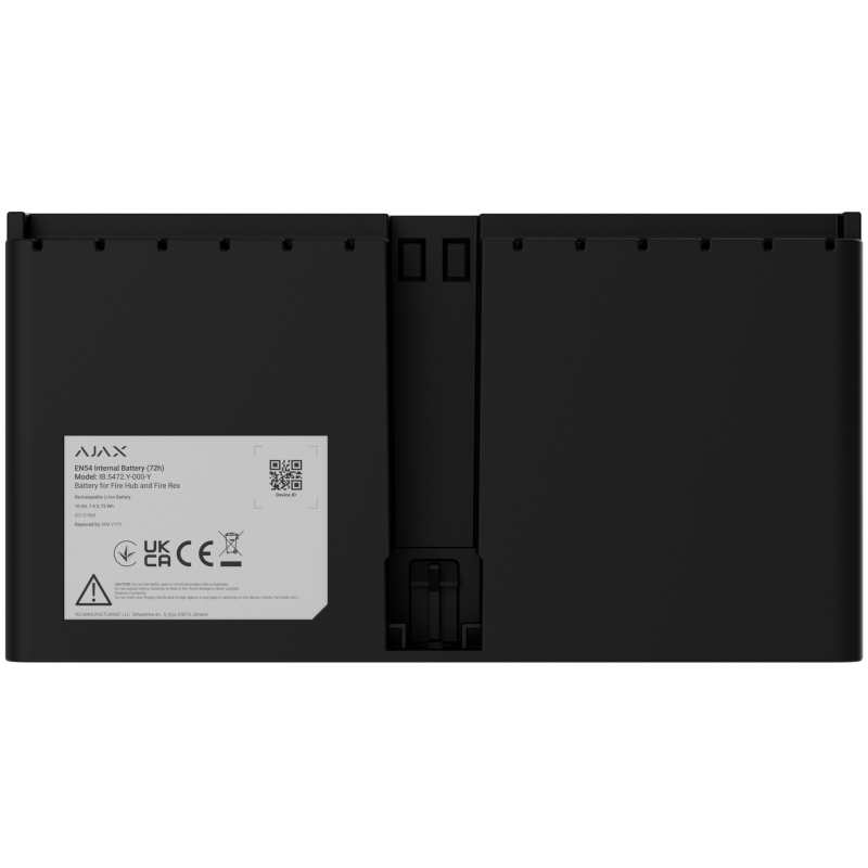 Перезаряженная Li-ion батарея для установки в EN54 Fire Hub или EN54 Fire ReX Ajax EN54 Internal Battery (72h) Black (127879.324.BL) фото 1