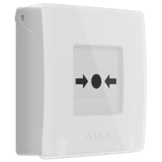 Бездротова програмована кнопка з механізмом скидання Ajax ManualCallPoint Jeweller White