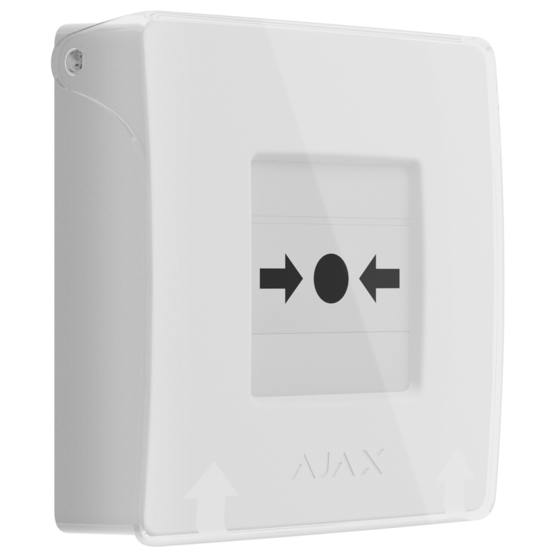 Беспроводная программируемая кнопка с механизмом сброса Ajax ManualCallPoint Jeweller White фото 1