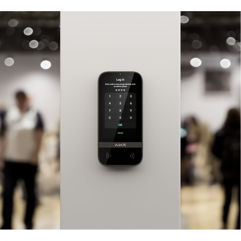Беспроводная клавиатура с сенсорным экраном Ajax KeyPad TouchScreen Black фото 2