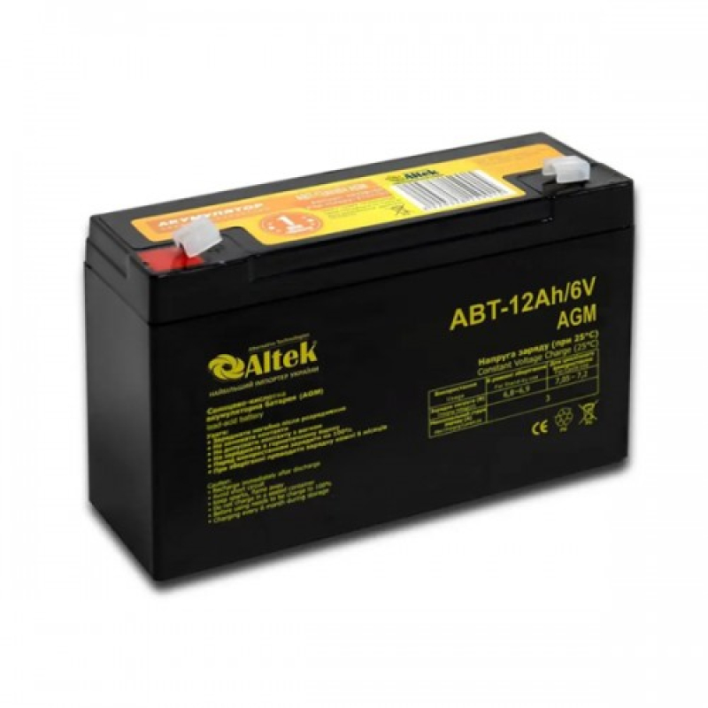 Аккумулятор Altek ABT 12Аh 6V AGM фото 1
