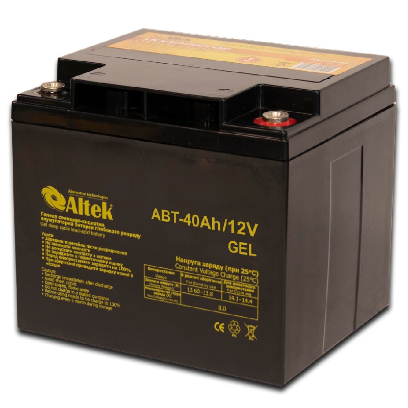 Аккумулятор Altek ABT 40Аh 12V GEL фото 1