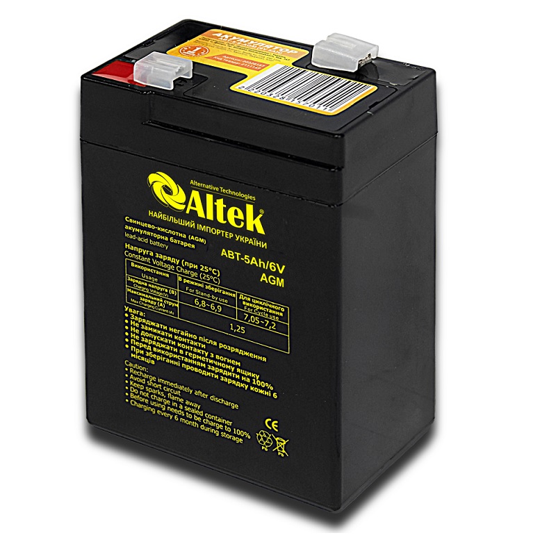 Аккумулятор Altek ABT 5Аh 6V AGM фото 1