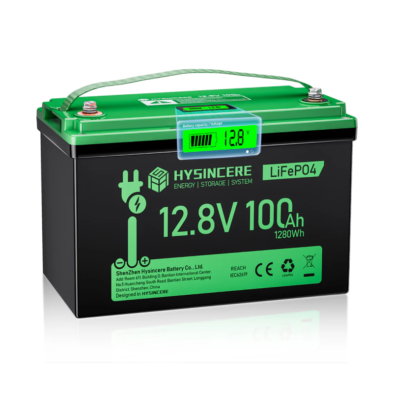 Аккумулятор HYSINCERE 12V 100Ah с индикатором напряжения фото 1
