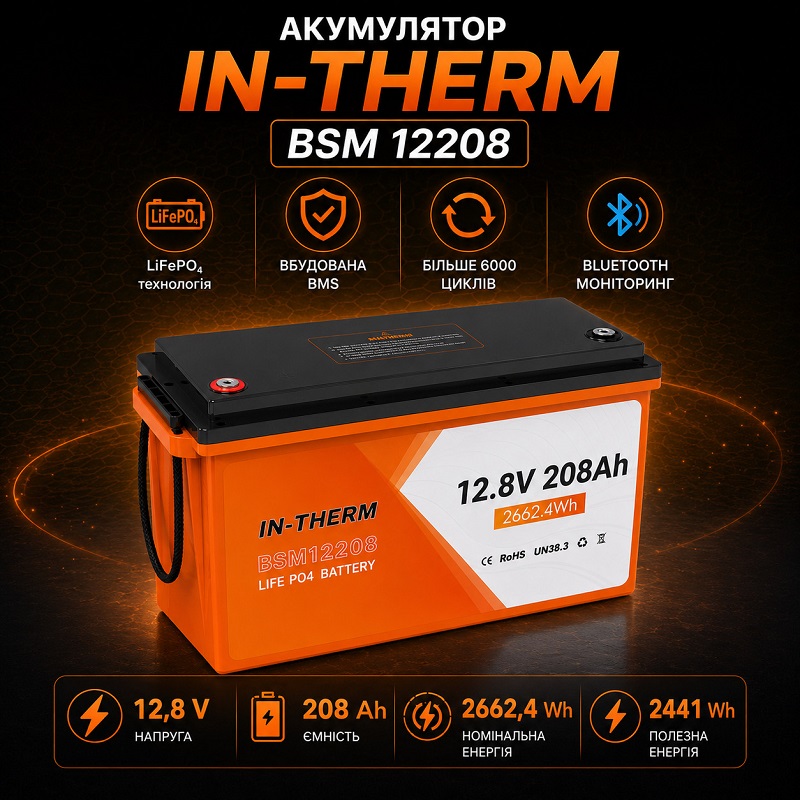Аккумулятор In-therm/Bluesun BSM 12.8 V 208 Ah фото 2