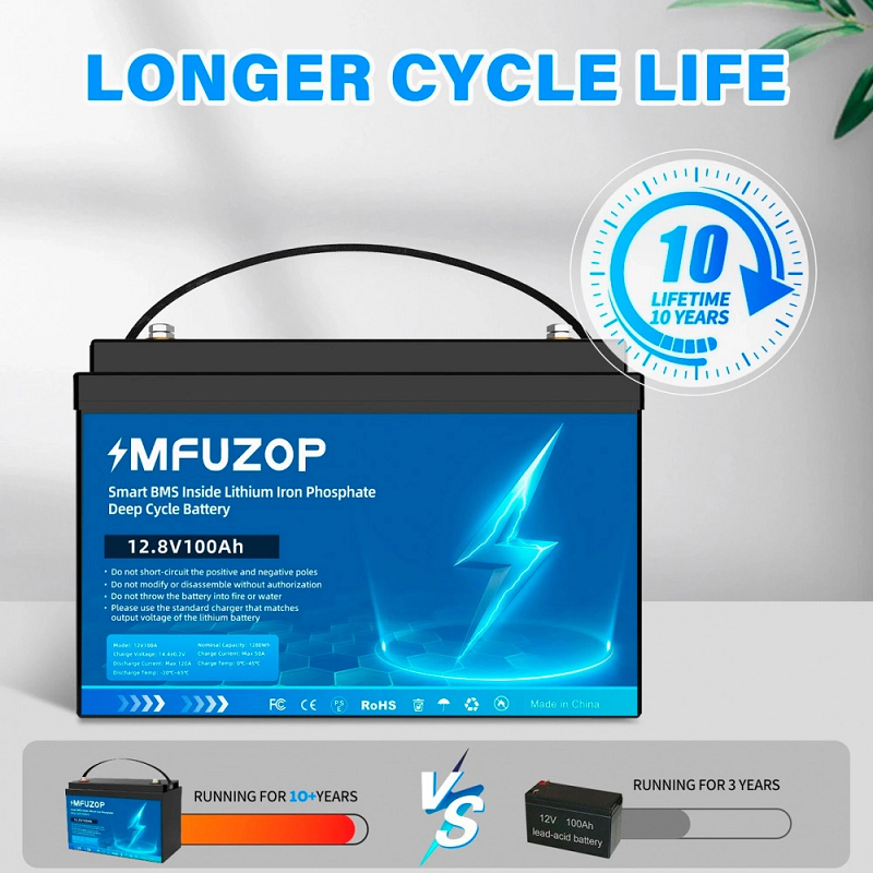Аккумулятор MFUZOP LiFePO4 12V 100Ah фото 5