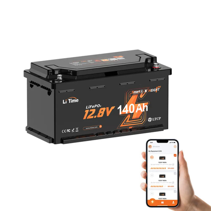 Аккумулятор LiTime LiFePO4 12V 140Ah H190 Bluetooth фото 3