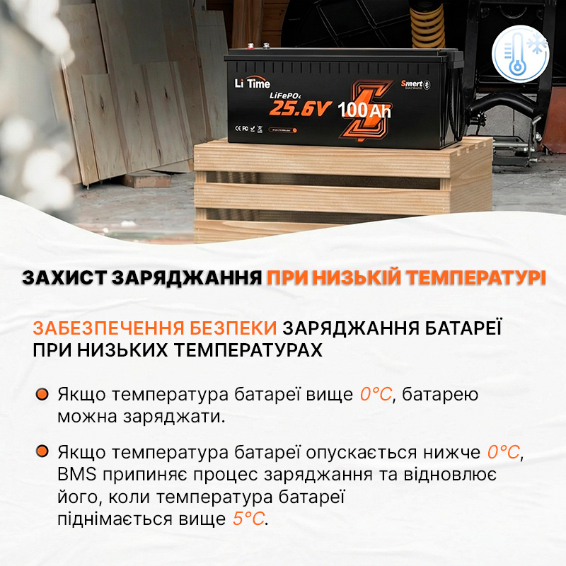 Аккумулятор LiTime LiFePO4 24V 100Ah Bluetooth фото 9