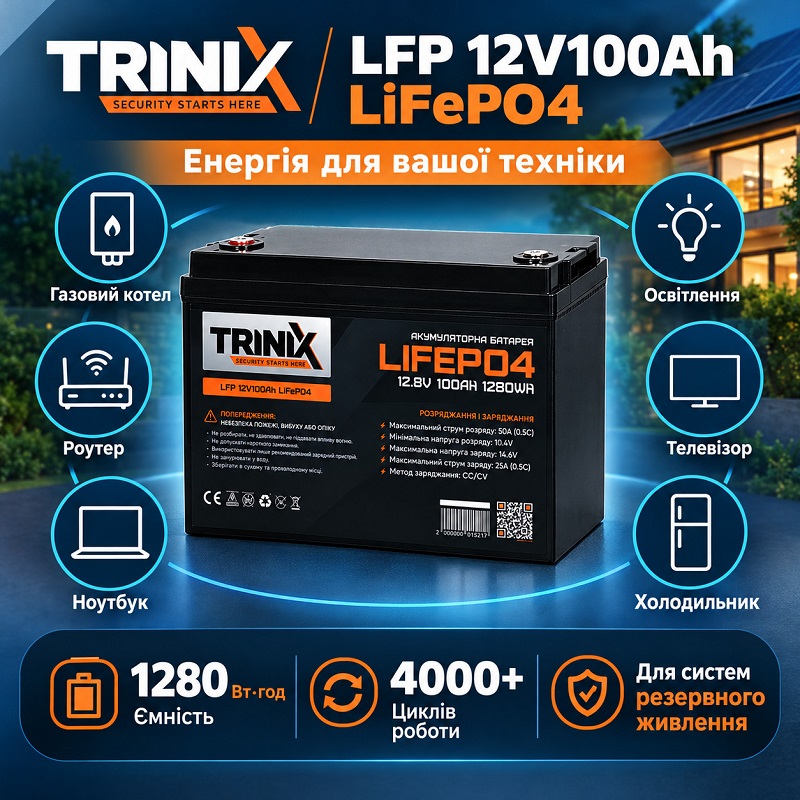 Аккумулятор Trinix LFP 12V 100Ah LiFePo4 фото 3