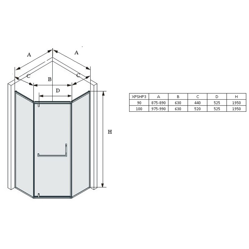 Душевая кабина Ravak X-Point Slim XPSHP3 черная Transparent X335A030FZ1 90 х 90 см фото 3