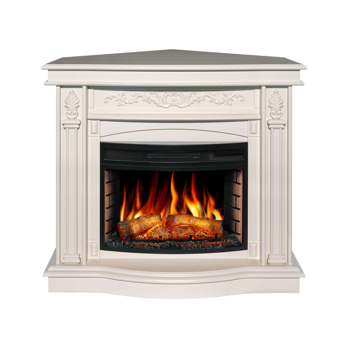 Электрокамин ArtiFlame Cardinal AF25 белый дуб универсальный 2в1 фото 1