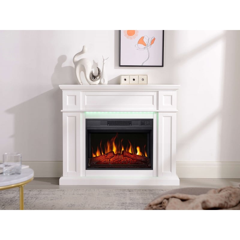 Электрокамин ArtiFlame Linz AF23S белый с LED подсветкой фото 1