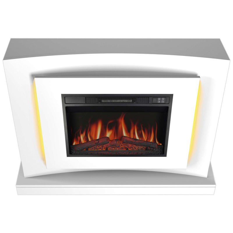Электрокамин ArtiFlame Lucca AF23S белый с LED подсветкой фото 2