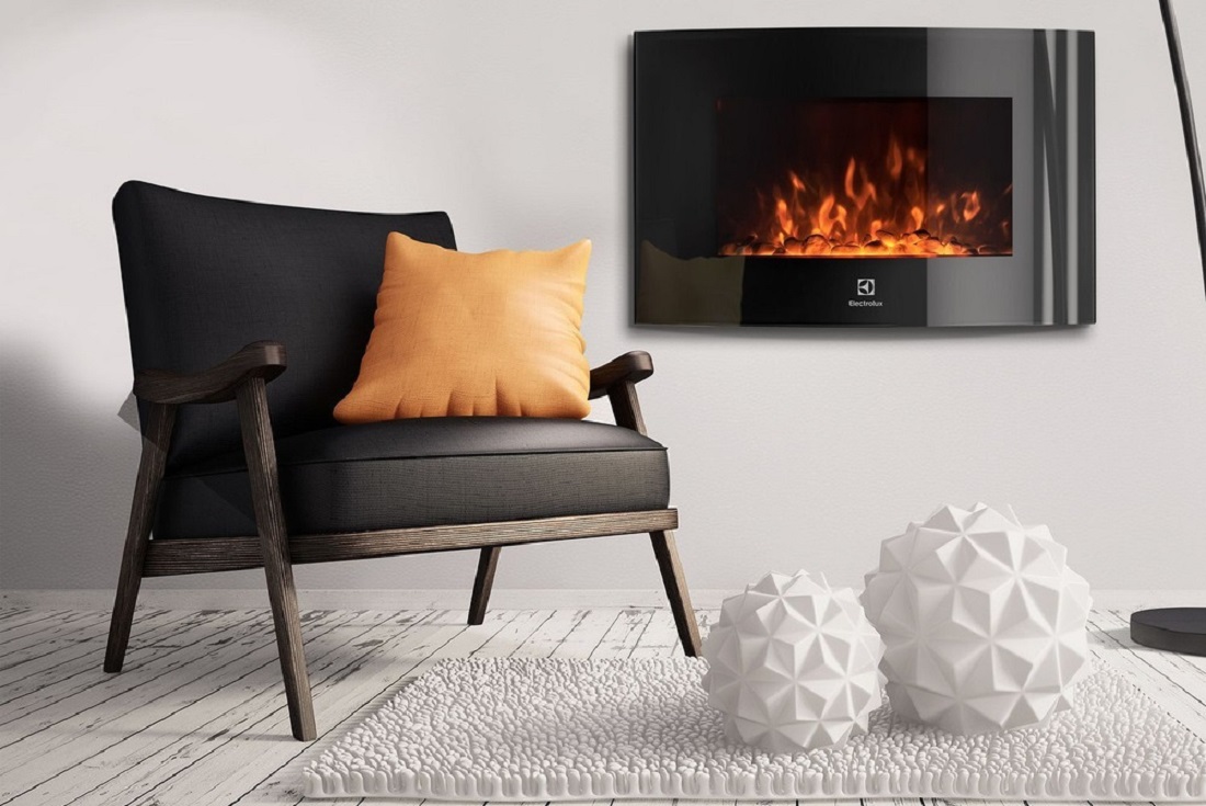 Электркамин Electrolux EFP/W 1150URLS в интерьере хай-тек