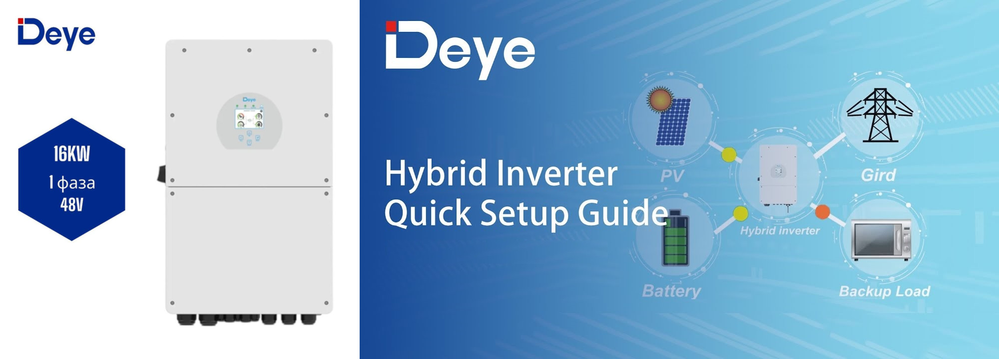 Гібридний інвертор Deye SUN-16K-SG01LP1-EU