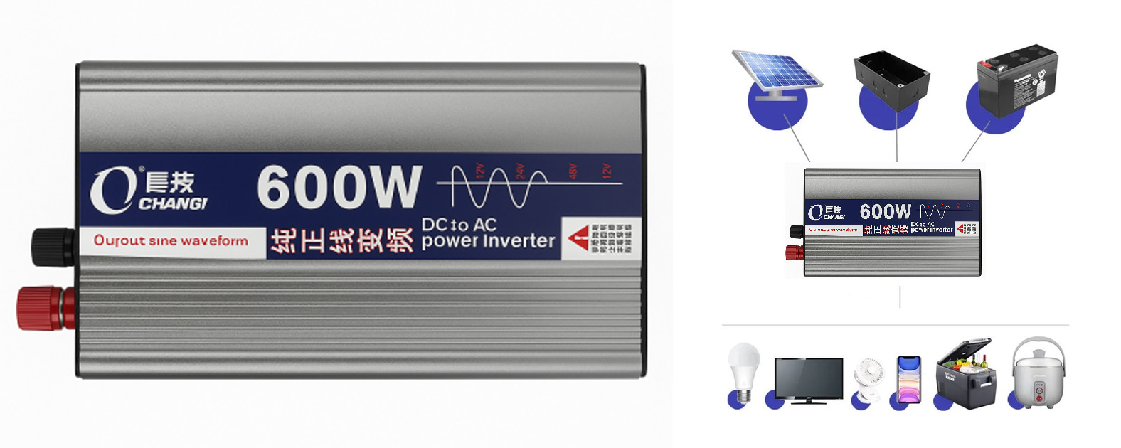 Инвертор Changi CJ 600Q 12 V 600 W Преобразователь напряжения Changi CJ 600Q 12 V 600 W