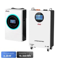 Комплект Sako: інвертор SUNON V 6.5KVA/6200W/48V + акумулятор SK-51.2V 300Ah