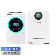 Комплект Sako: інвертор SUNON V 6.5KVA/6200W/48V + акумулятор SK-51.2V 100Ah