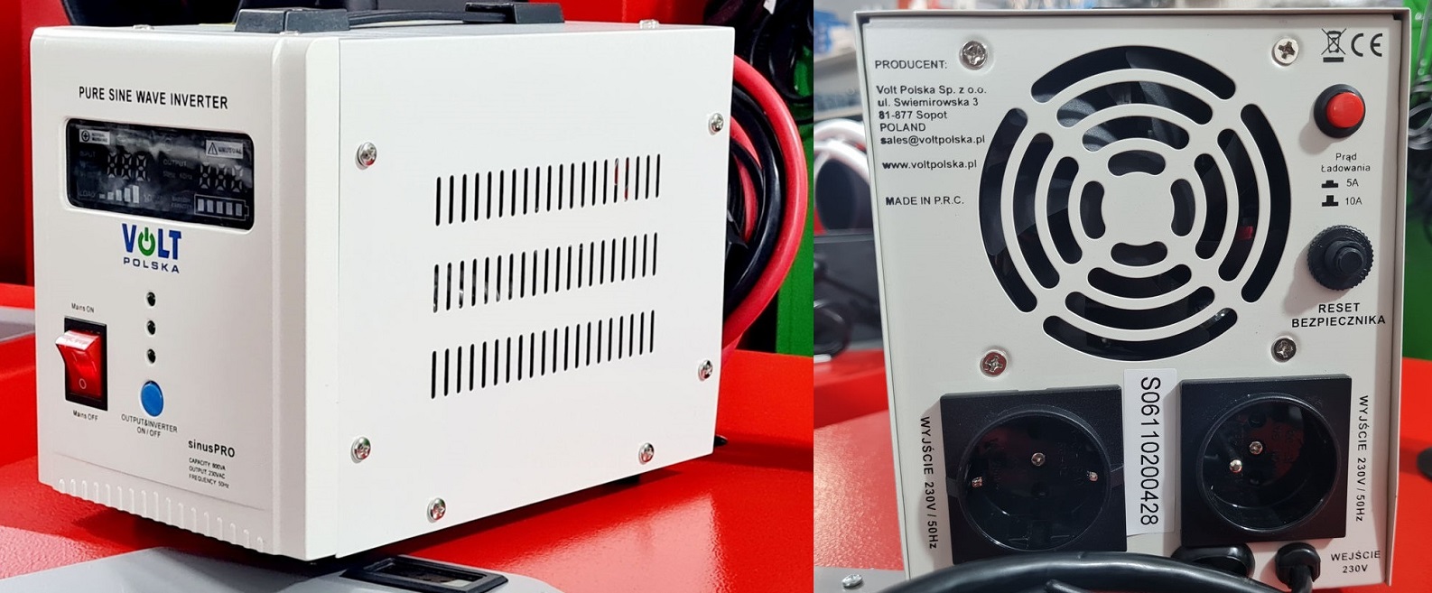 Инвертор Volt Polska Sinus PRO 1000 Е 12/230V (700W/1000W) Гибридный инвертор Volt Polska SinusPRO 1000 Е 12V/230V (700W/1000W)