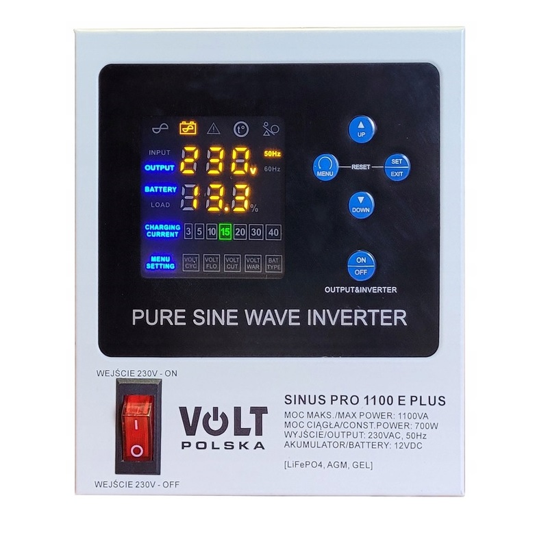 Инвертор Volt Polska Sinus PRO 1100 E PLUS 12/230V (700/1100W) фото 1