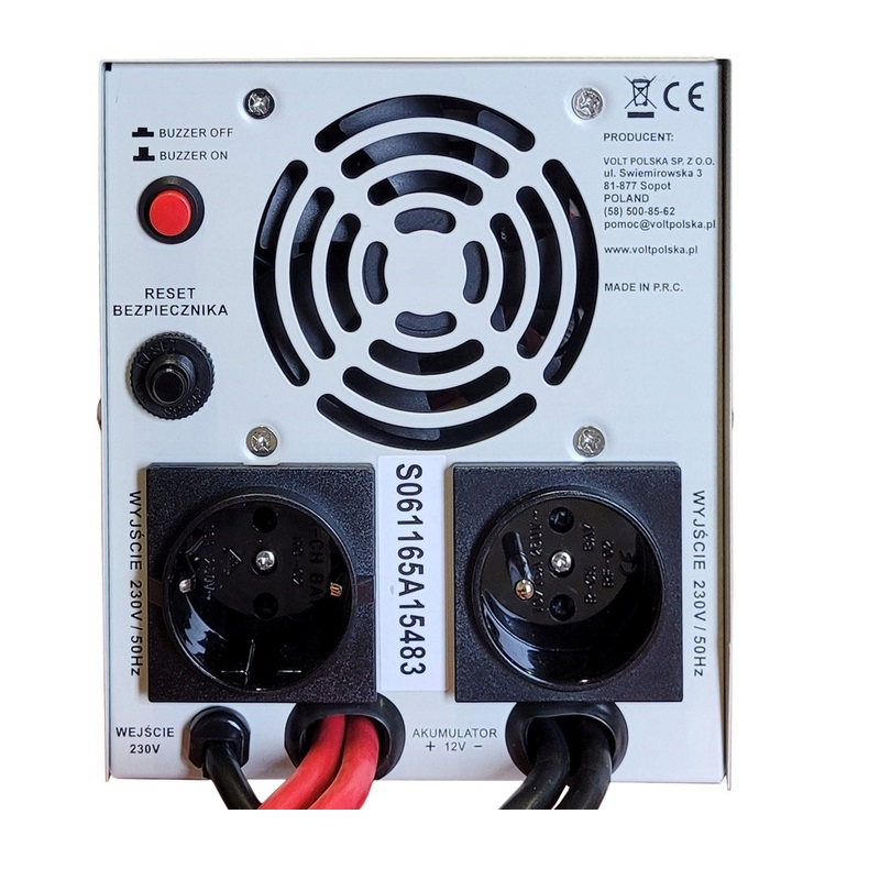Инвертор Volt Polska Sinus PRO 1100 E PLUS 12/230V (700/1100W) фото 6