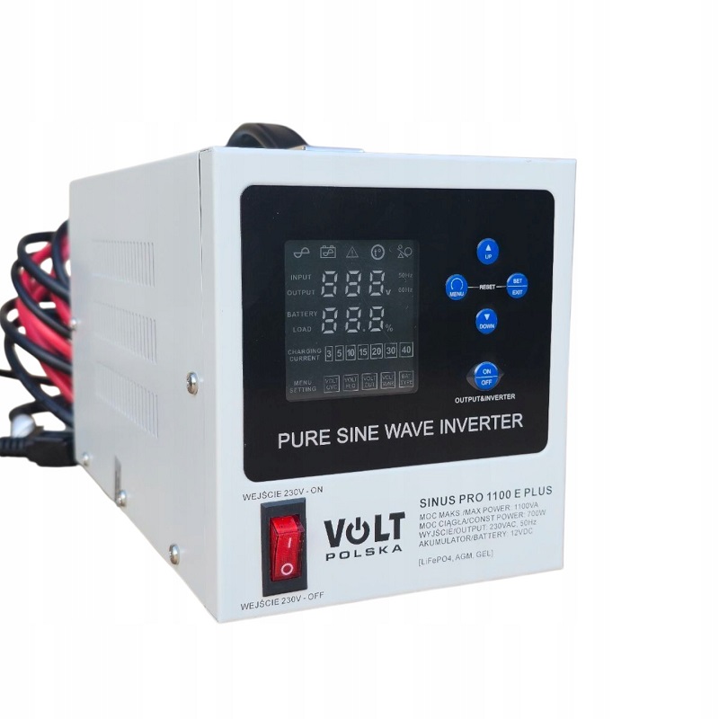 Инвертор Volt Polska Sinus PRO 1100 E PLUS 12/230V (700/1100W) фото 2