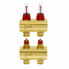 Коллектор Danfoss FHF на 2 контура с ротаметрами