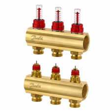 Коллектор Danfoss FHF на 3 контура с ротаметрами