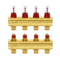 Коллектор Danfoss FHF на 4 контура с ротаметрами