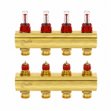 Коллектор Danfoss FHF на 4 контура с ротаметрами