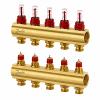 Колектор Danfoss FHF на 5 контурів з витратомірами