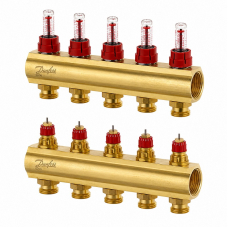 Коллектор Danfoss FHF на 5 контуров с ротаметрами