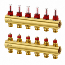 Коллектор Danfoss FHF на 6 контуров с ротаметрами